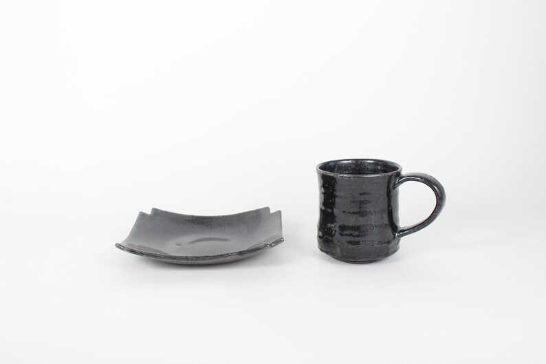 Japanese Mino-Yaki Ceramic Black Mug image 2