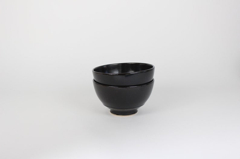 Japanese Porcelain Hime Chawan Tea Bowl, Black image 6