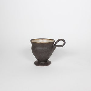 Japanese Shigaraki High-Footed Espresso Cup, Brown