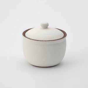 Japanese Shigaraki Ceramic Salt Jar, White (Large)