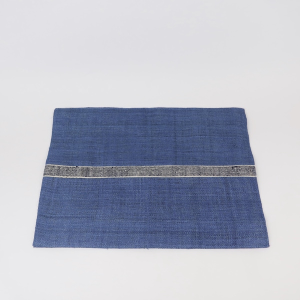 Handwoven Square Linen Placemat, Blue