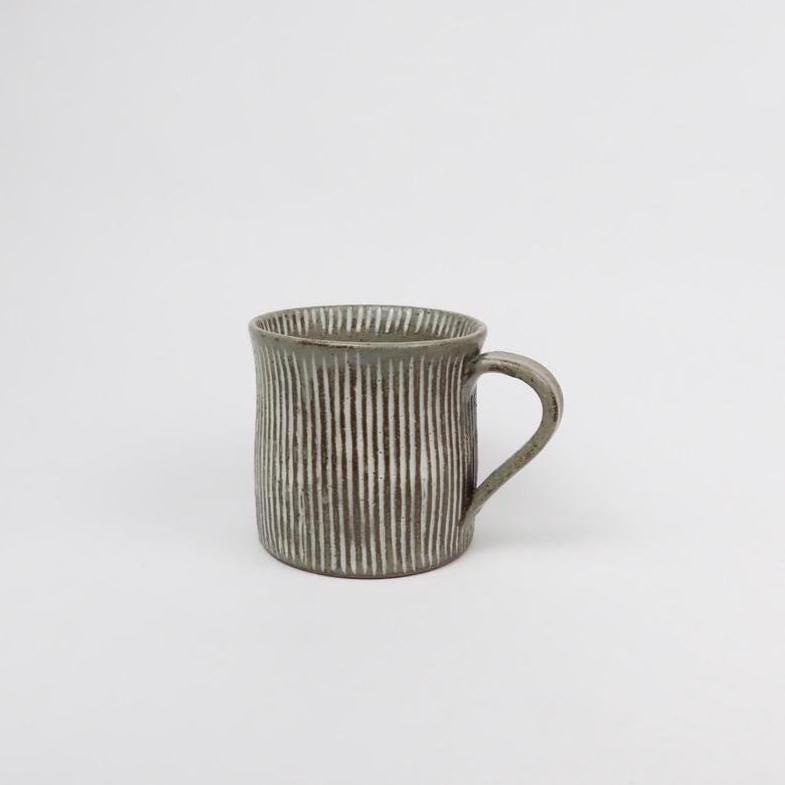 Japanese Minoyaki Ceramic Sgraffito Mug