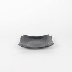 Japanese Black Mino-Yaki Ceramic Square Plate