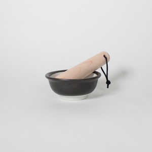 Japanese Mino-ware Ceramic Mini Mortar, Black
