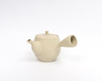 Tetera japonesa Tokoname de cerámica Koshisaku Kyusu, color beige