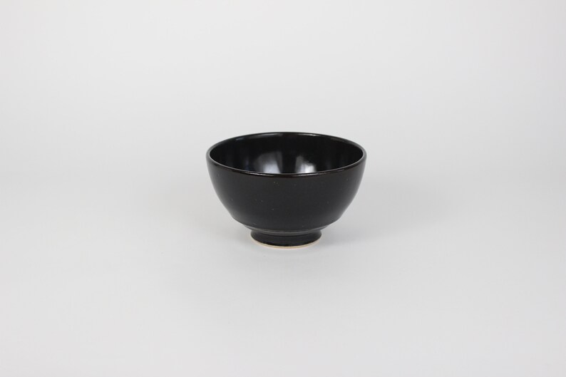 Japanese Porcelain Hime Chawan Tea Bowl, Black image 2