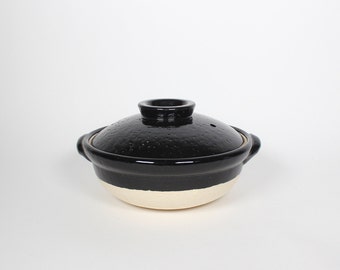 Japanese Iga-yaki Donabe Cooking Pot, Black