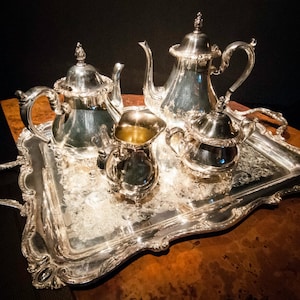 Five Piece Rochelle Silver Plate Tea Set by Webster-wilcox ON SALE