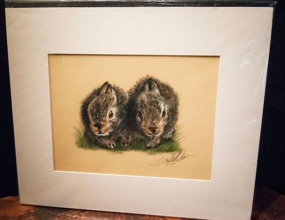 Fine Art Giclee Print by Terry Kirkland Cook "Two Bunnies"