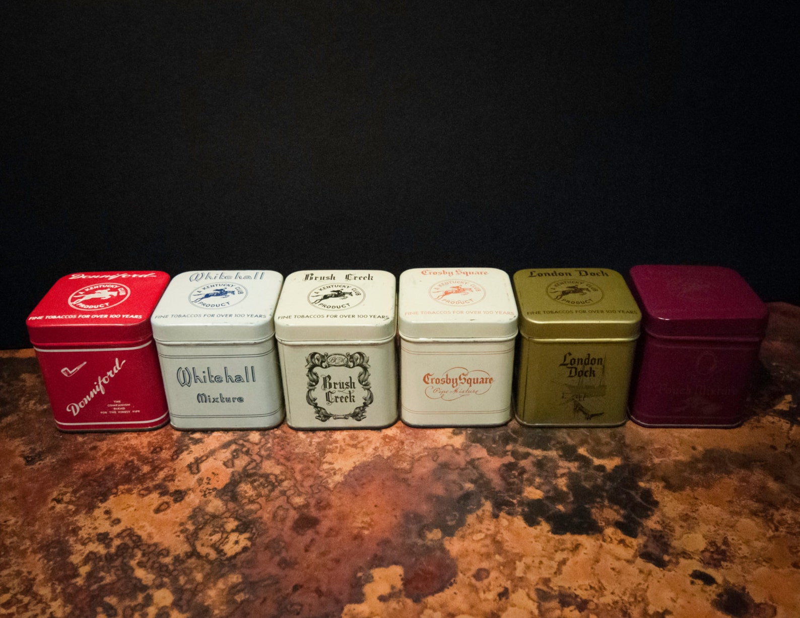 Set of Six Antique Tobacco Tins Etsy