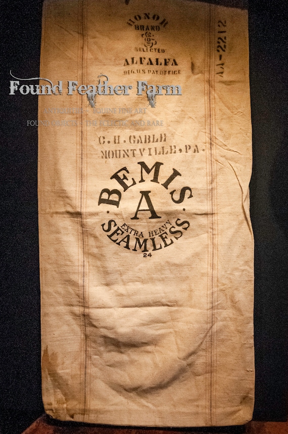 Vintage Bemis Alfalfa Grain Sack from the 1950's