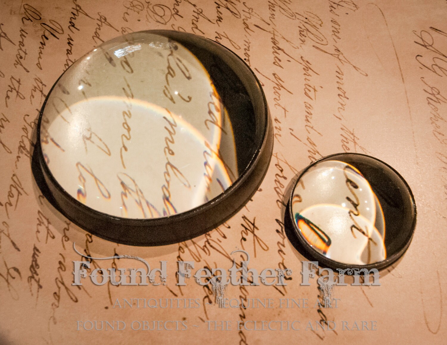 Vintage Antique Brass Round Dome Reading Magnifier