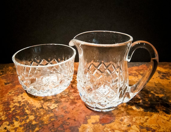 Set of Vintage Lead Crystal Sugar and Creamer