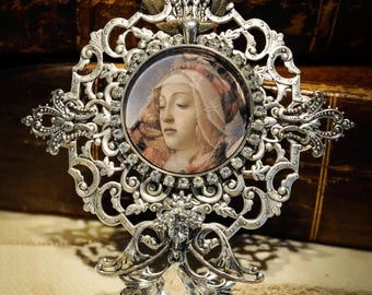 Medium Handmade Glass Renaissance Magnet or Ornament