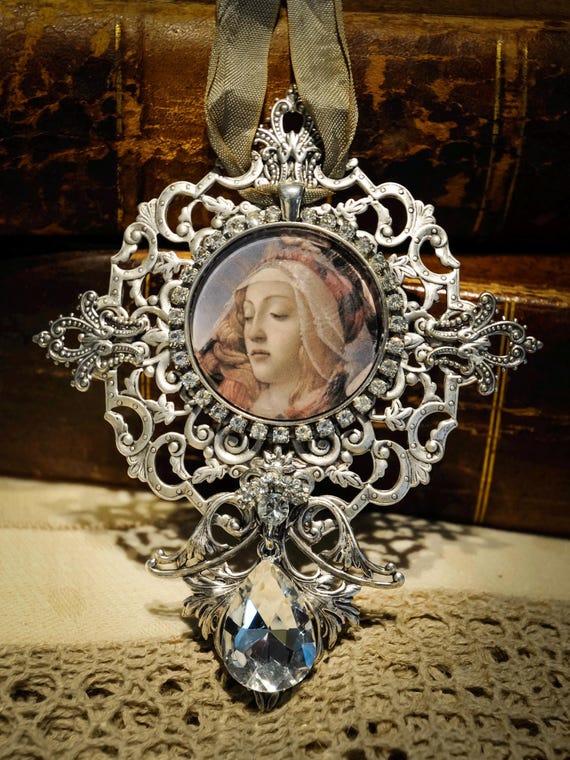 Medium Handmade Glass Renaissance Magnet or Ornament