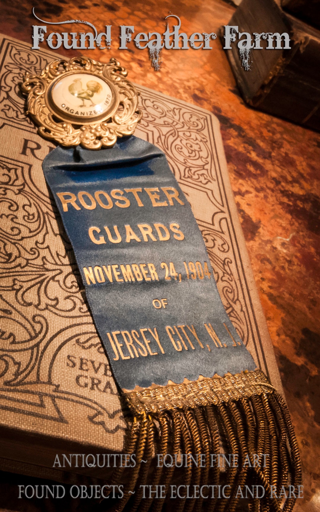 Antique Rooster Guard Award Ribbon and Pin - Etsy