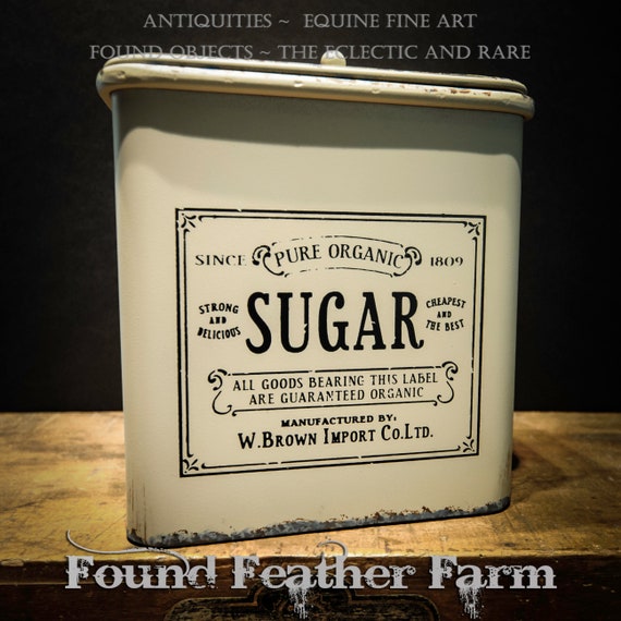 Vintage Inspired Tin Sugar Storage Box