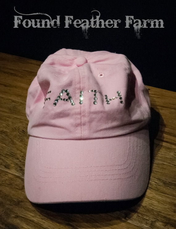 Jeweled Pink Rhinestone 'Faith' Cap