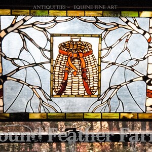 Detailed Stained Glass Pack Basket Horizontal Glass Window Panel