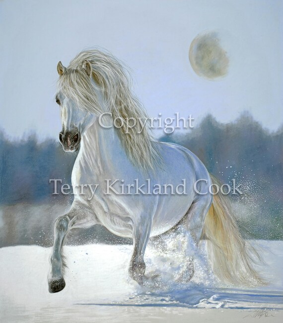 Running With the Moon ~ Fine Art Giclee Print of an Original Copyrighted Painting by Terry Kirkland Cook