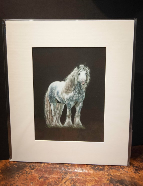 Fine Art Giclee Print by Terry Kirkland Cook " Dappled Grey Gypsy Vanner Horse"