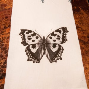 Printed Cotton Flour Sack Tea Towel with Original Vintage &quot;Butterfly&quot; Design