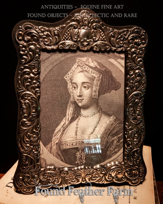 Fabulous Vintage Silver over Copper Repousse Photo Frame