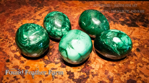 Polished Malachite Gemstone Eggs