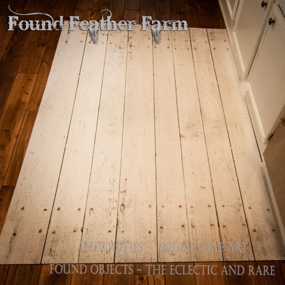 Fabulous Farmhouse Whitewash Faux Wood Rug ~ Colorfast, Machine Washable and Non Skid