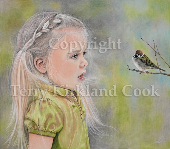 The Sparrow ~ Fine Art Giclee Print of an Original Copyrighted Painting by Terry Kirkland Cook