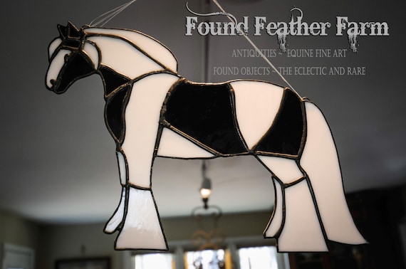 Handmade Horizontal Stained Glass Gypsy Horse Suncatcher