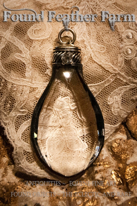 Handmade Soldered Crystal Pendant, Bohemian Jewelry Pendant