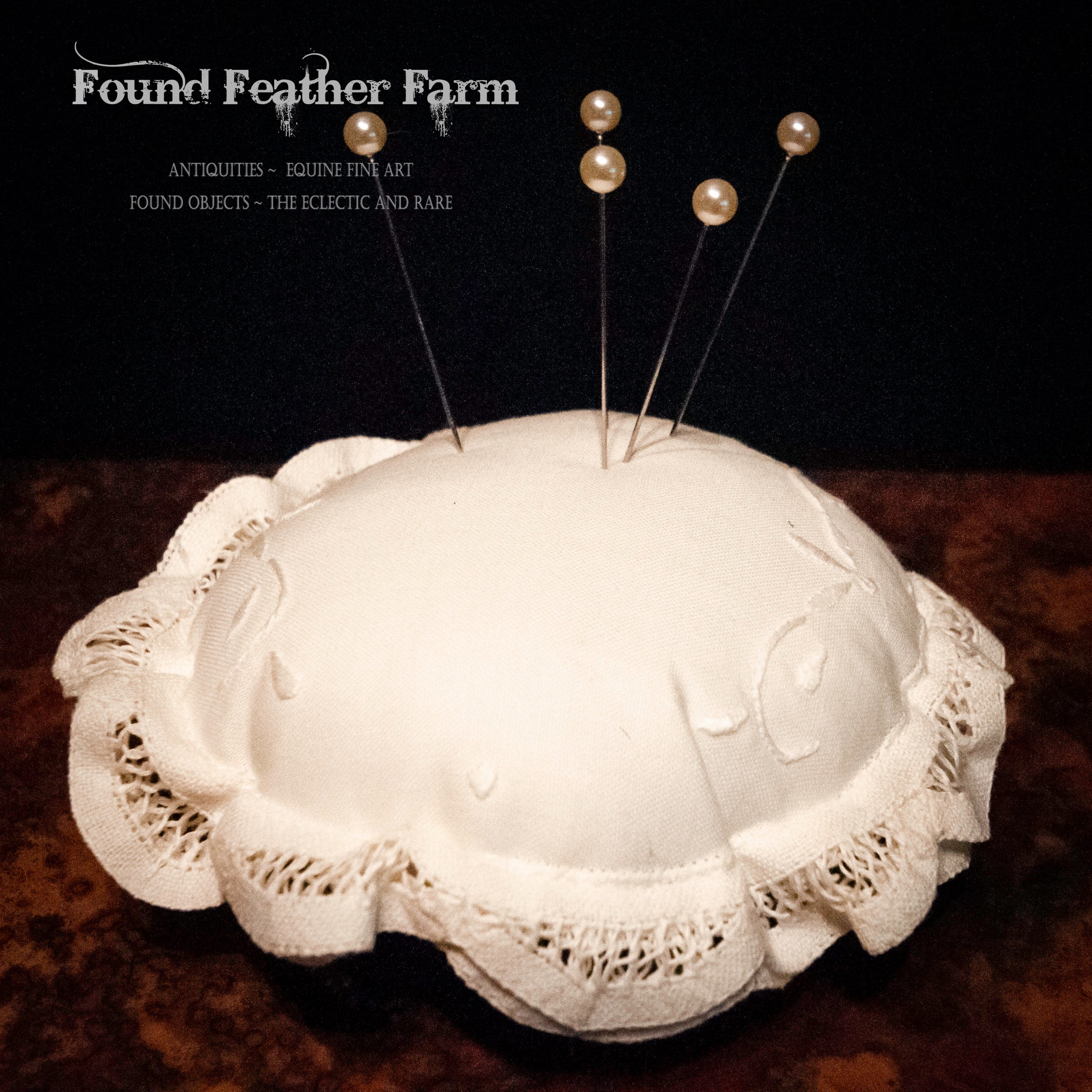 White Battenburg Lace Pin Cushion