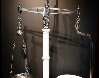 Very Rare Chrome and Porcelain Antique English Victorian Dairy Scales with Weights by W & T Avery