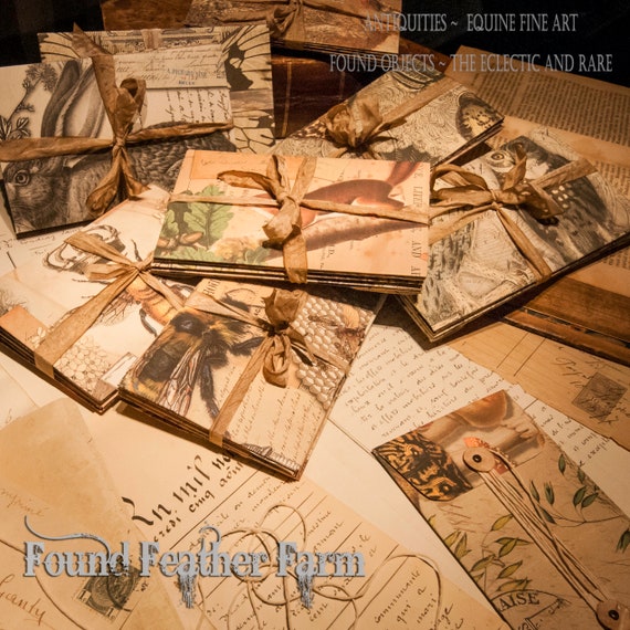 Package of Five Ribbon Tied Handmade Originally Designed String Envelopes With Card