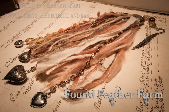 One of a Kind Handmade Bookmark Ribbon Tassel Made From Collected Ribbons and Charms