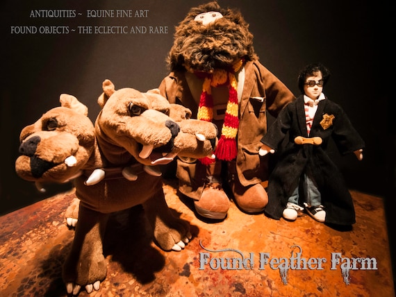 Fabulous Plush Gund Harry Potter Toy Characters ~ Harry, Hagrid and Fluffy