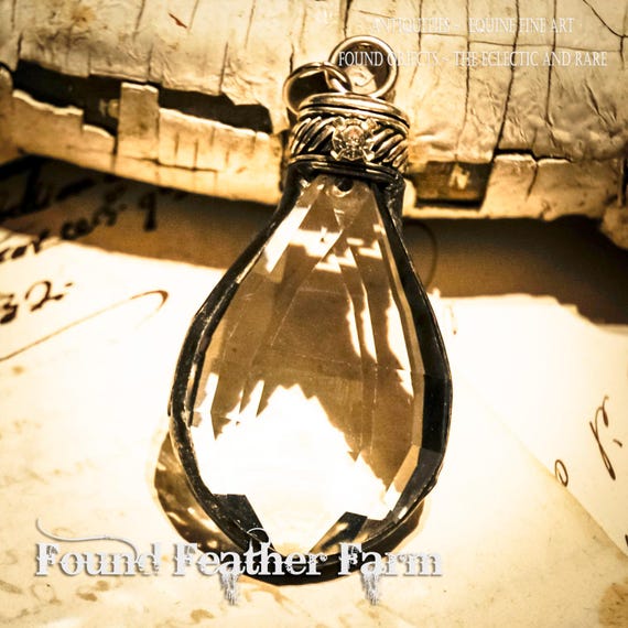 Handmade Soldered Crystal Pendant, Bohemian Jewelry Pendant