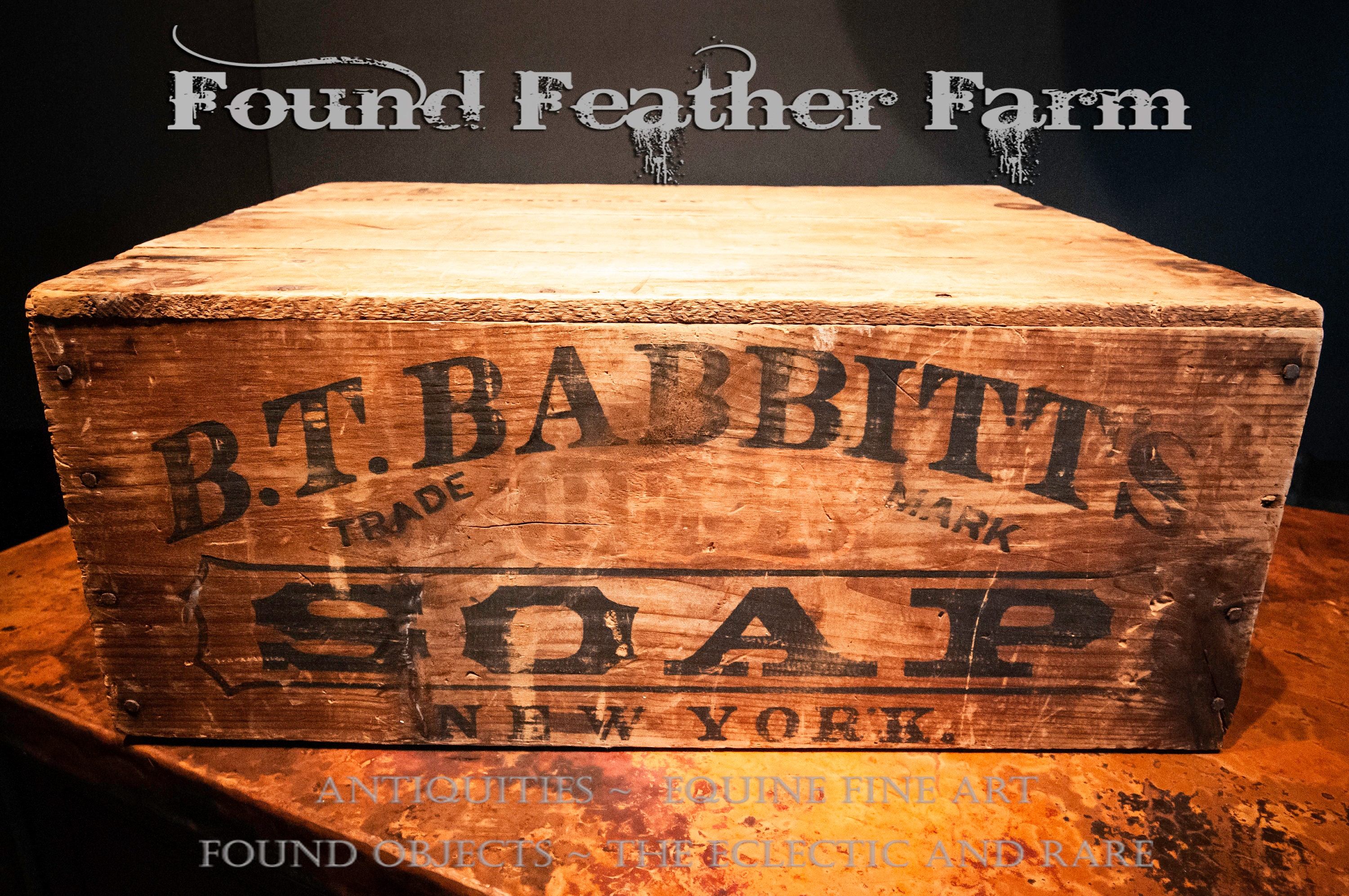 Rare 150 Year Old Dated Antique Wooden Soap Box from B.T. Babbitt's Soap of  New York