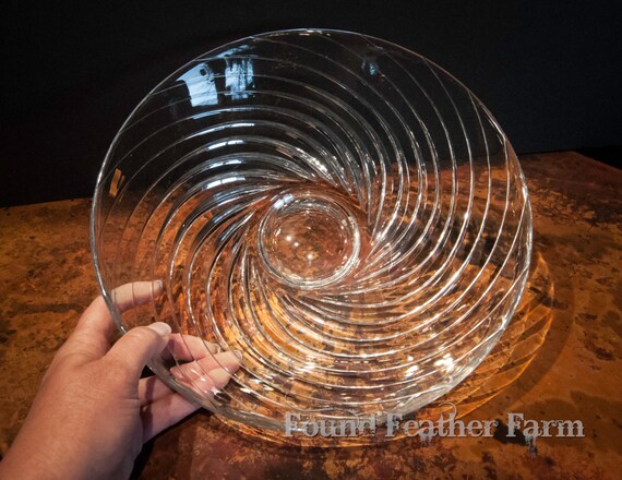 Stunning Vintage Riedel Lead Crystal Swirl Bowl