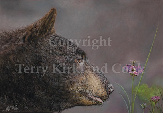 The Bear and the Bee ~ Fine Art Giclee Print of an Original Copyrighted Painting by Terry Kirkland Cook