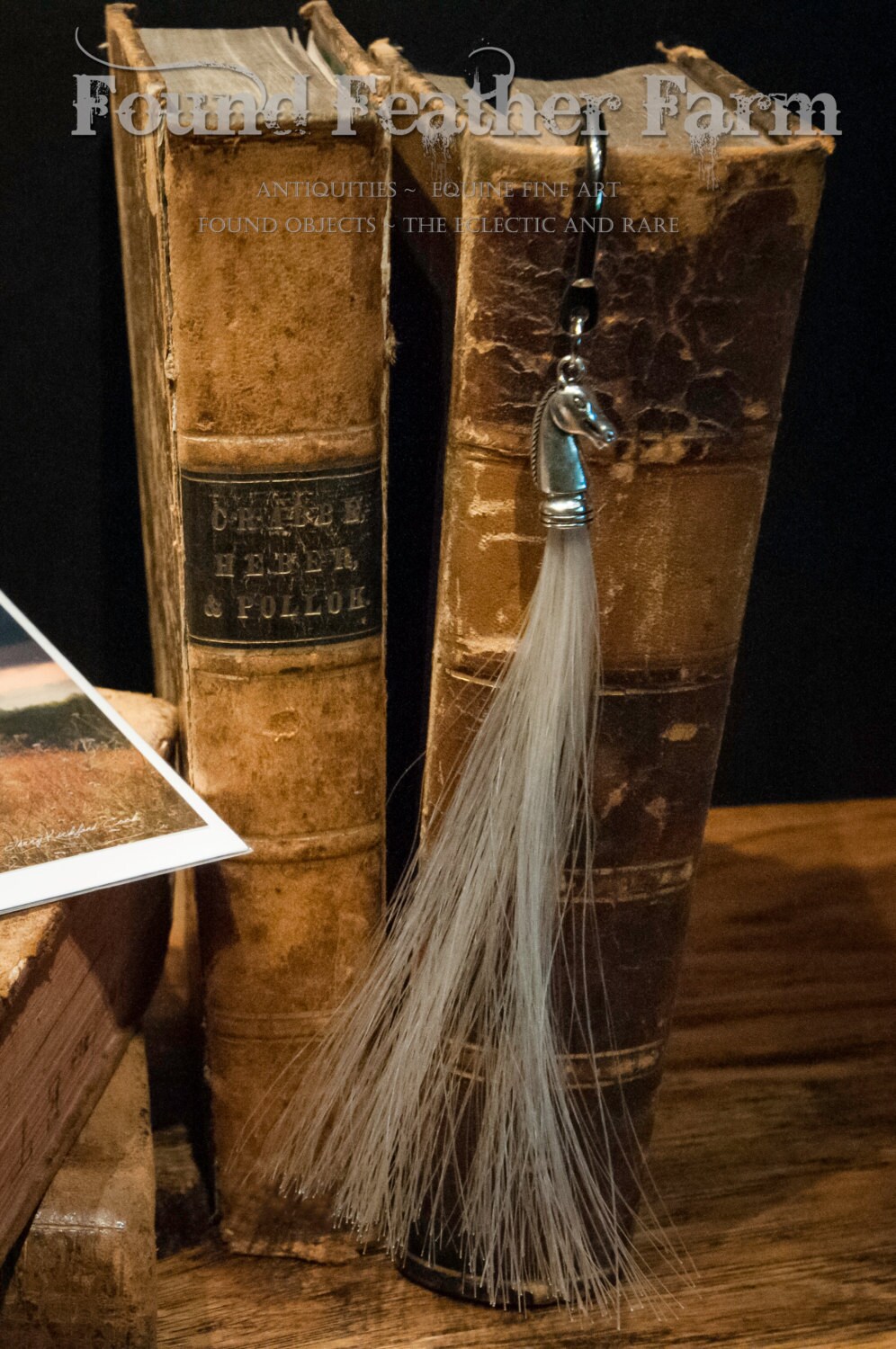 Handmade Horsehair Tassel Bookmark withPewter Horse Head End Cap