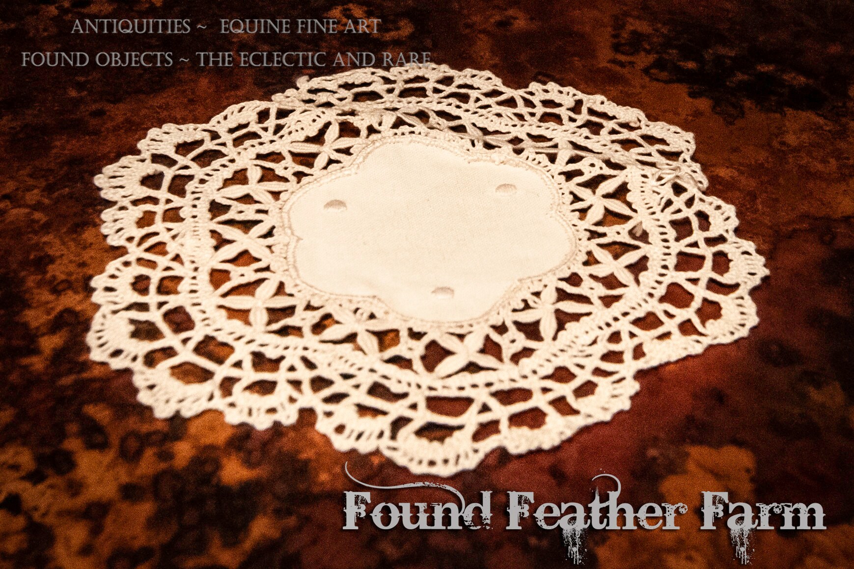 Set of 10 Vintage Ecru Lace Doilies