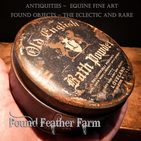 Antique Old English Bath Powder Tin from the Early 1900's