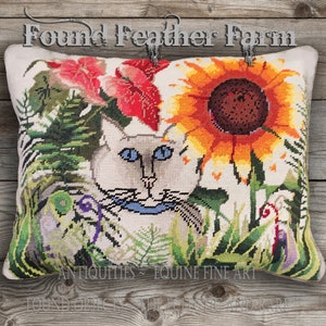 Cat Pillow Needlepoint Etsy
