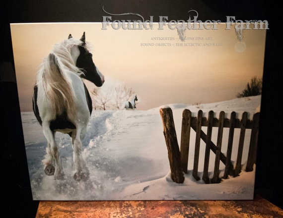 Museum Wrapped Canvas Giclee of a Digital Art Image Titled "The Winter Chase"