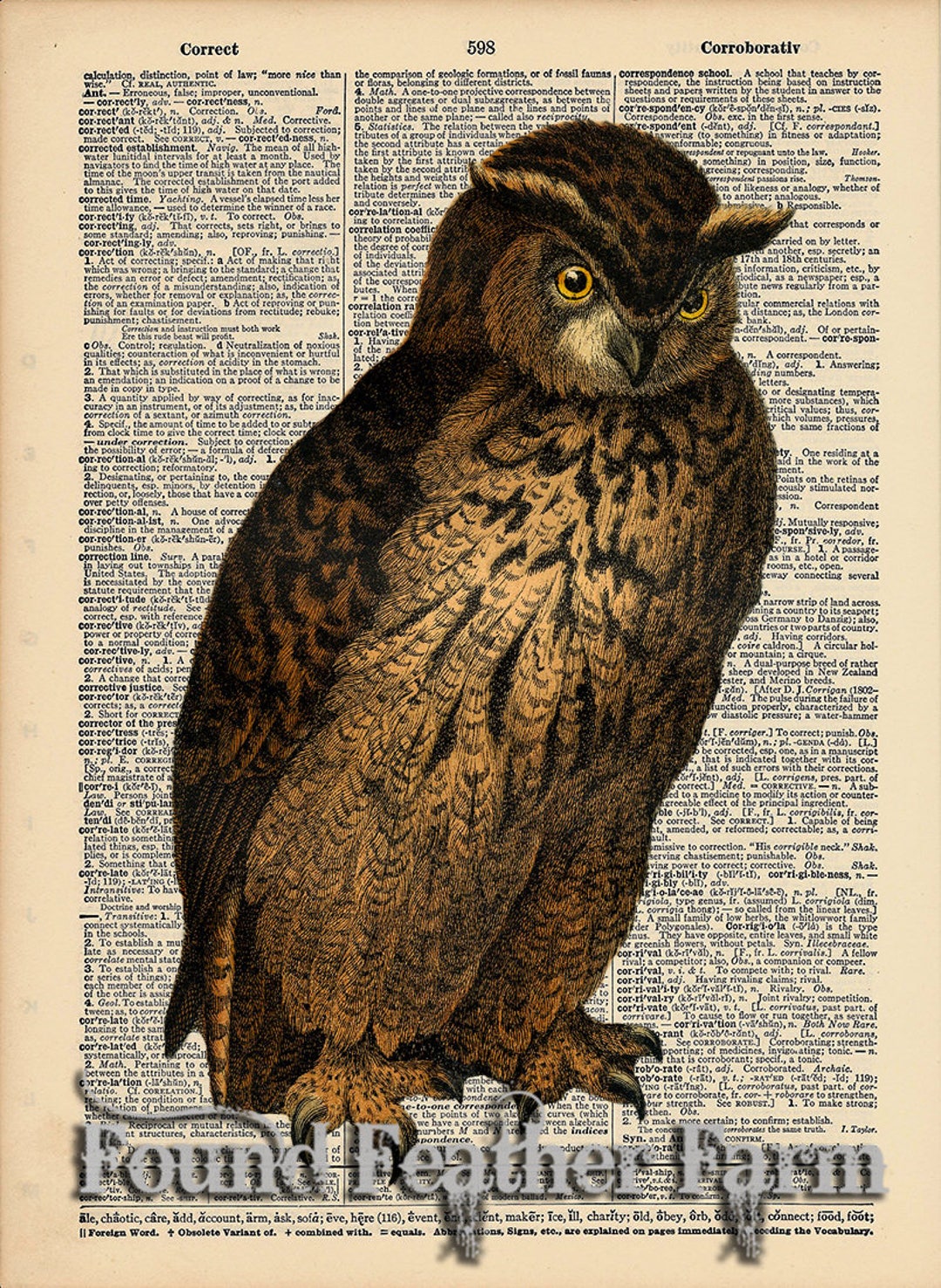 Vintage Antique Dictionary Page With Antique Print Vintage Antique Dictionary Page With Antique Print