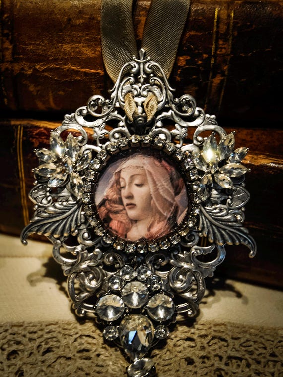 Handmade Renaissance Silver Magnet or Ornament