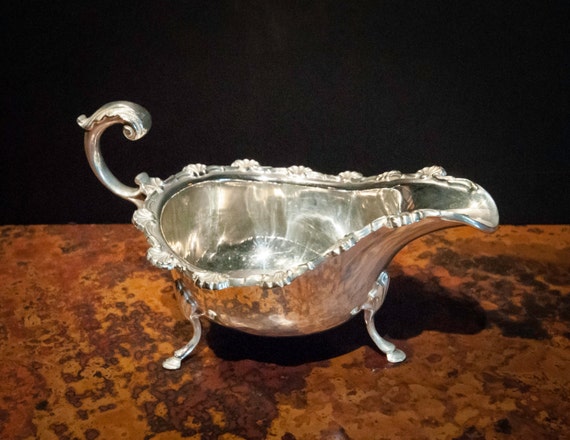 Beautiful English Antique Silver Plated Sauce Boat