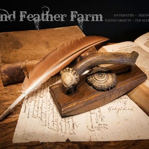 Antique British Wood and Antler Ink Blotter